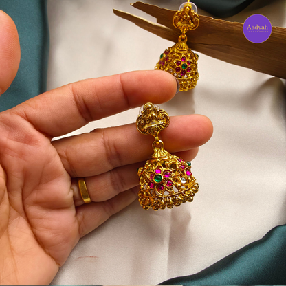 Peacock Kasu Designer Necklace Set - Matt