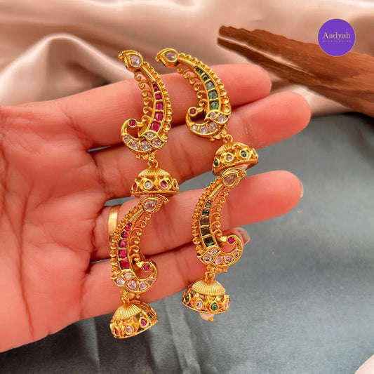 Peacock Small Ear Cuff - Multi