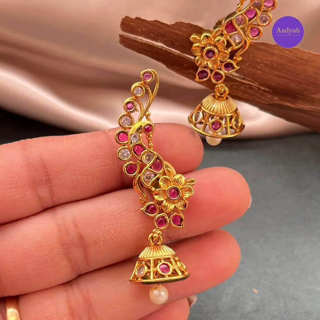 Peacock Small Ear Cuff - Multi