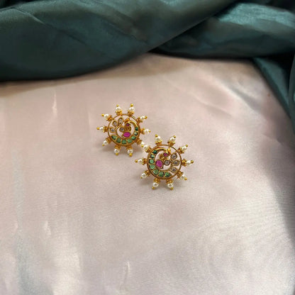 Peacock Stud - Multicolor