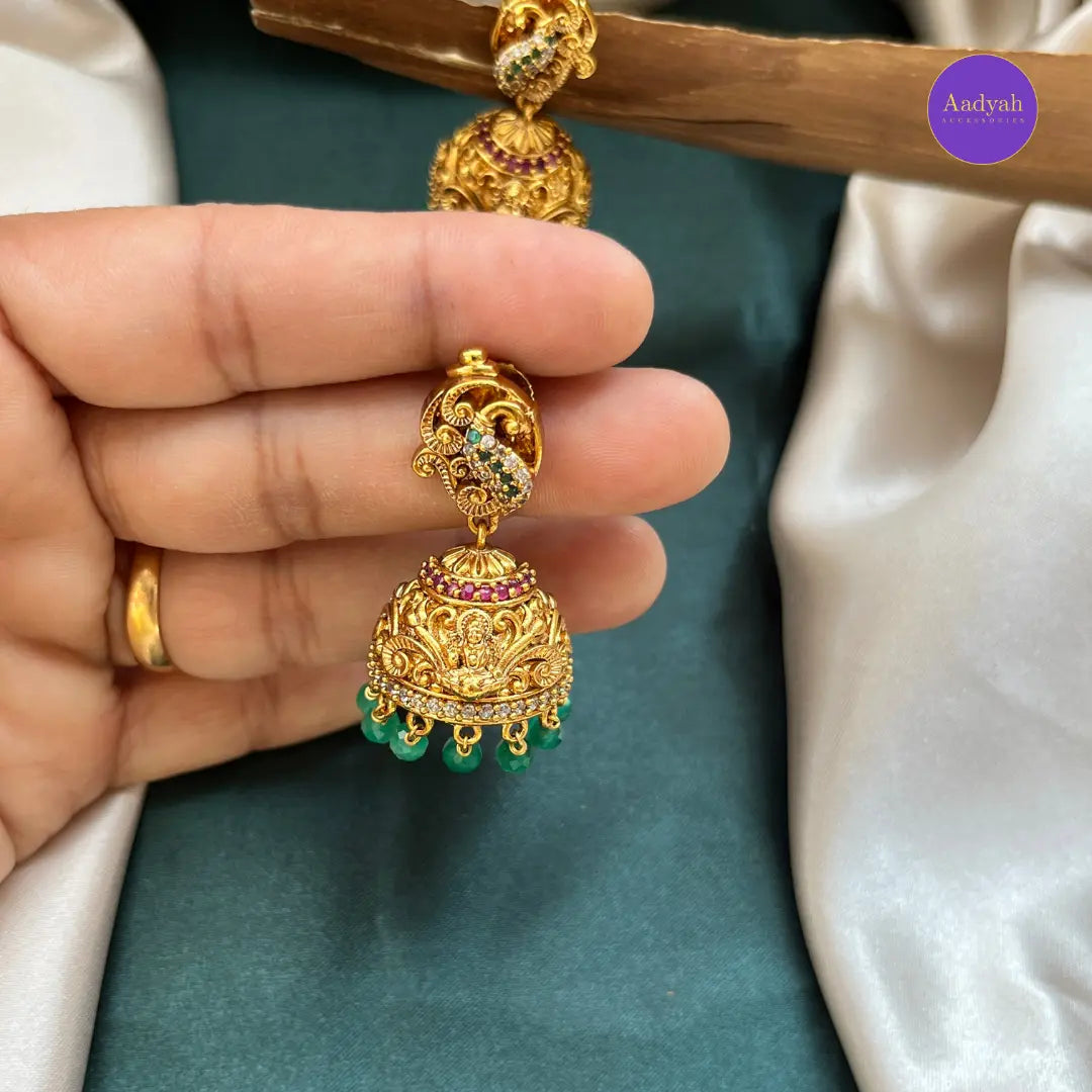 Peacock Temple Jhumkas