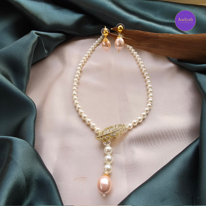 Pearl Feather Drop Mala Set