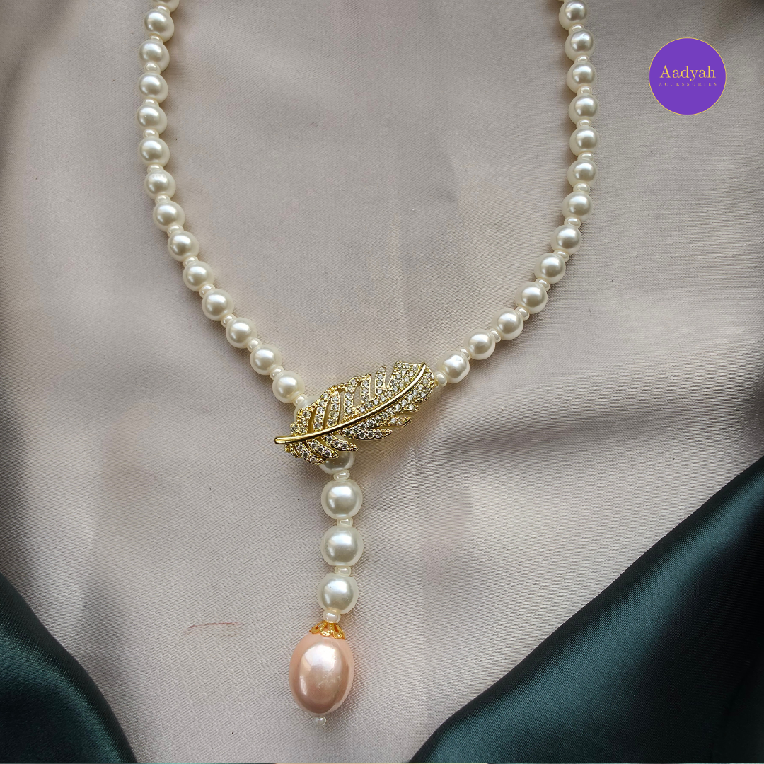 Pearl Feather Drop Mala Set