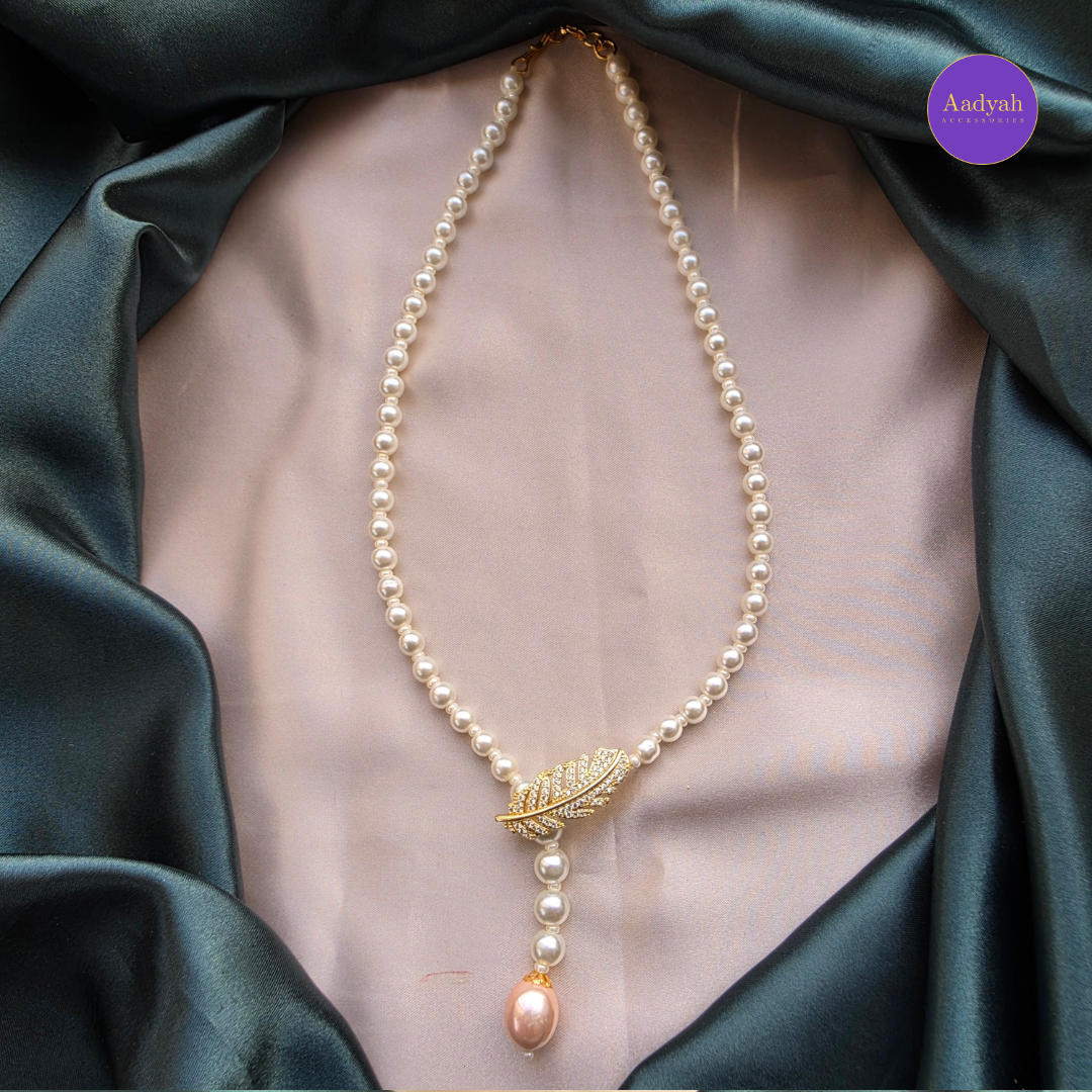 Pearl Feather Drop Mala Set