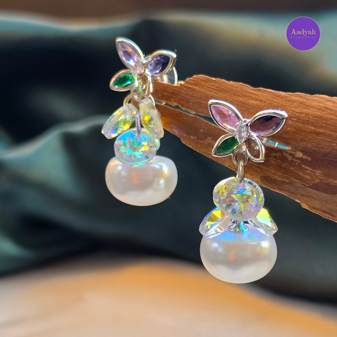 Pearl Multi Stone Designer Anti-Tarnish Earring