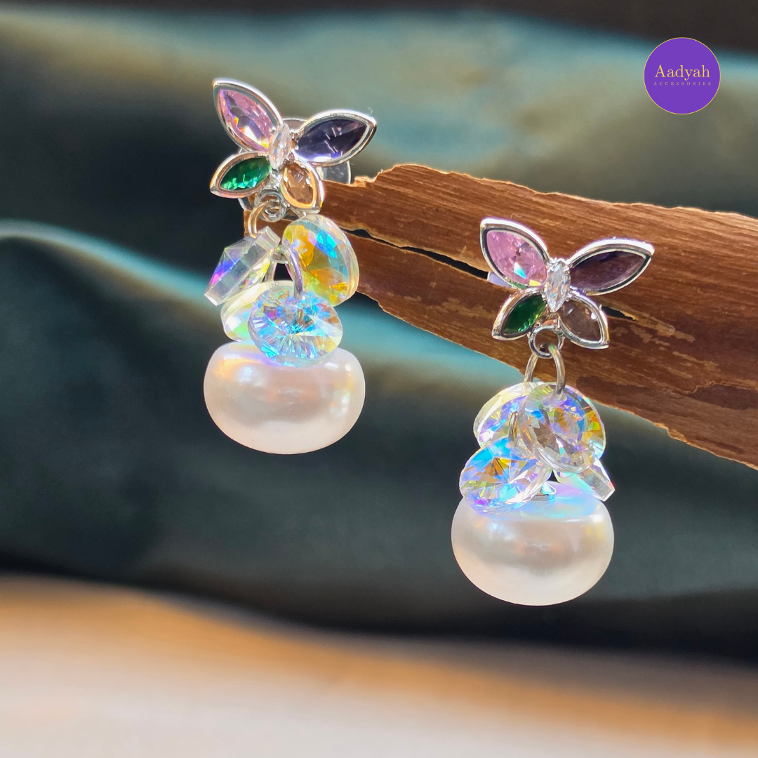 Pearl Multi Stone Designer Anti-Tarnish Earring