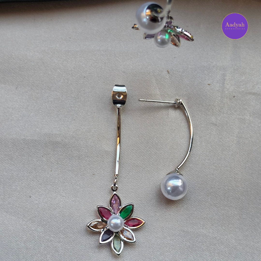 Pearl Multi Stone Designer Anti-Tarnish Earring