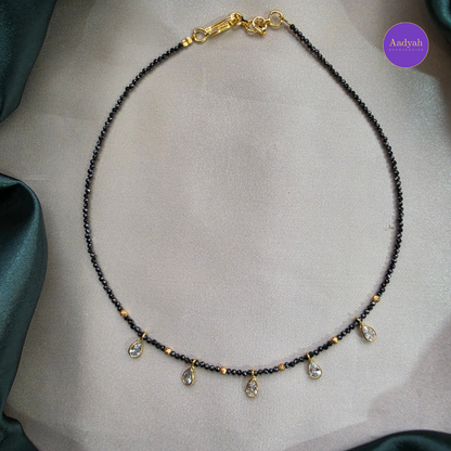 Polki Drops Black Diamond Mangalsutra