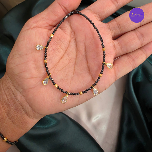 Polki Drops Black Diamond Mangalsutra