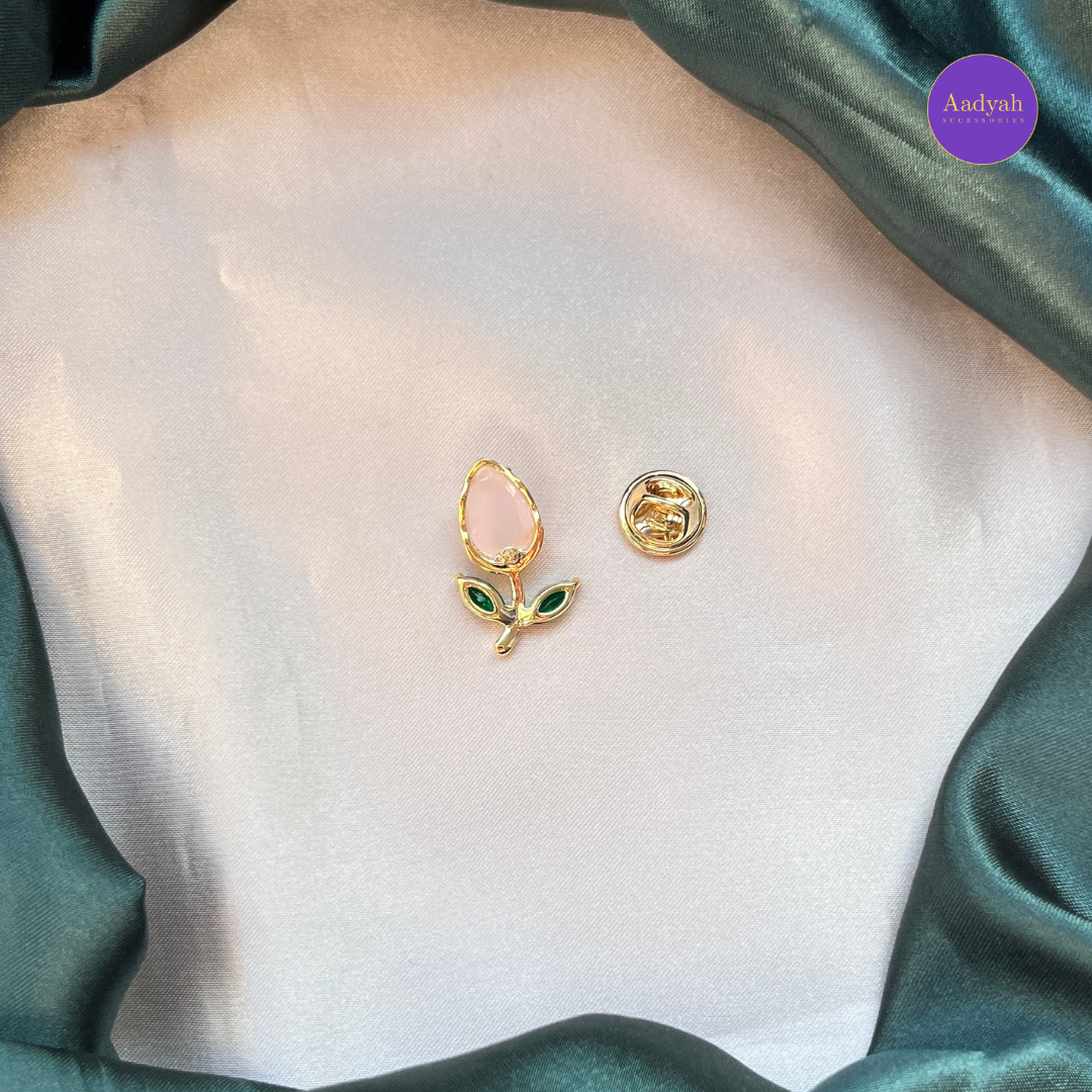Rose Brooch - Pink