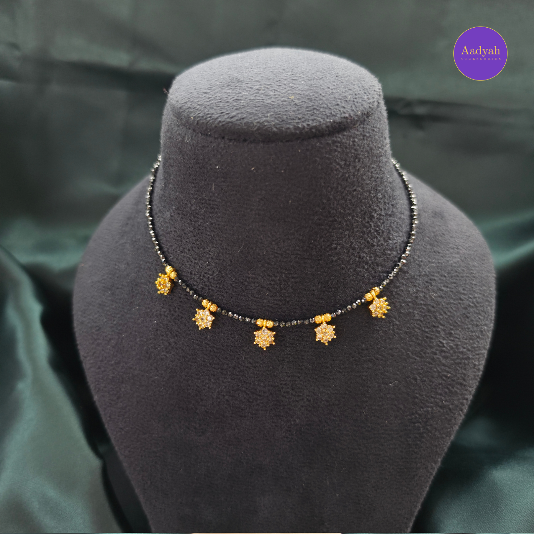 Single Layer Black Diamond Drop Mangalsutra