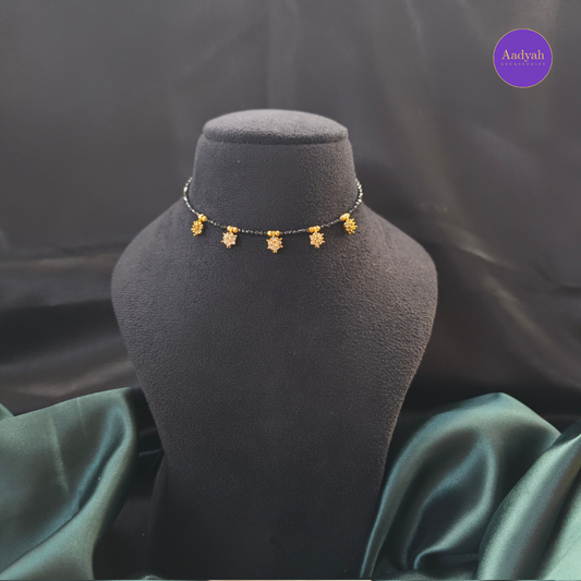 Single Layer Black Diamond Drop Mangalsutra
