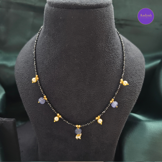 Single Layer Black Diamond Drop Mangalsutra