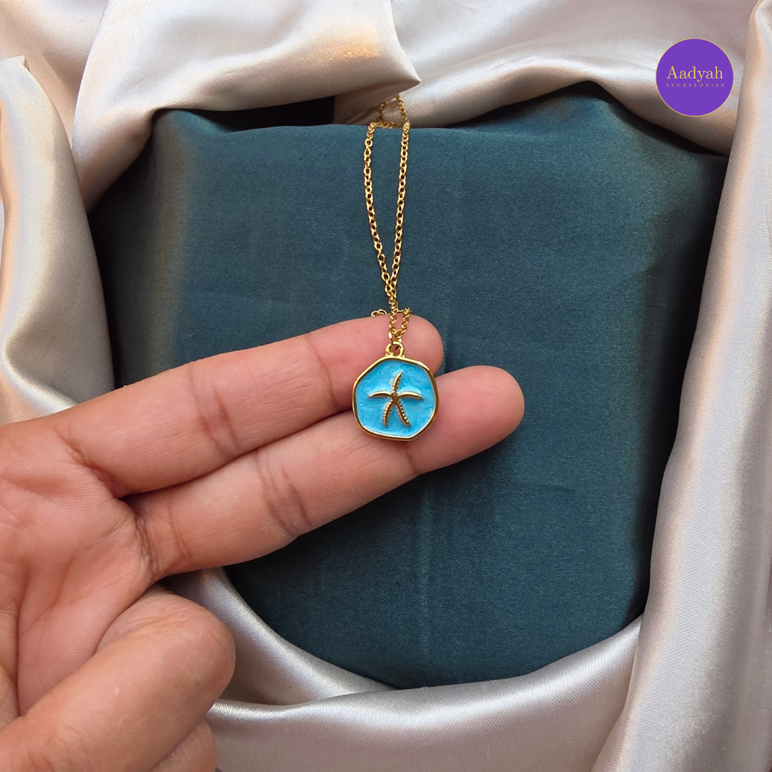 Star Fish Anti-Tarnish pendant Chain - Gold