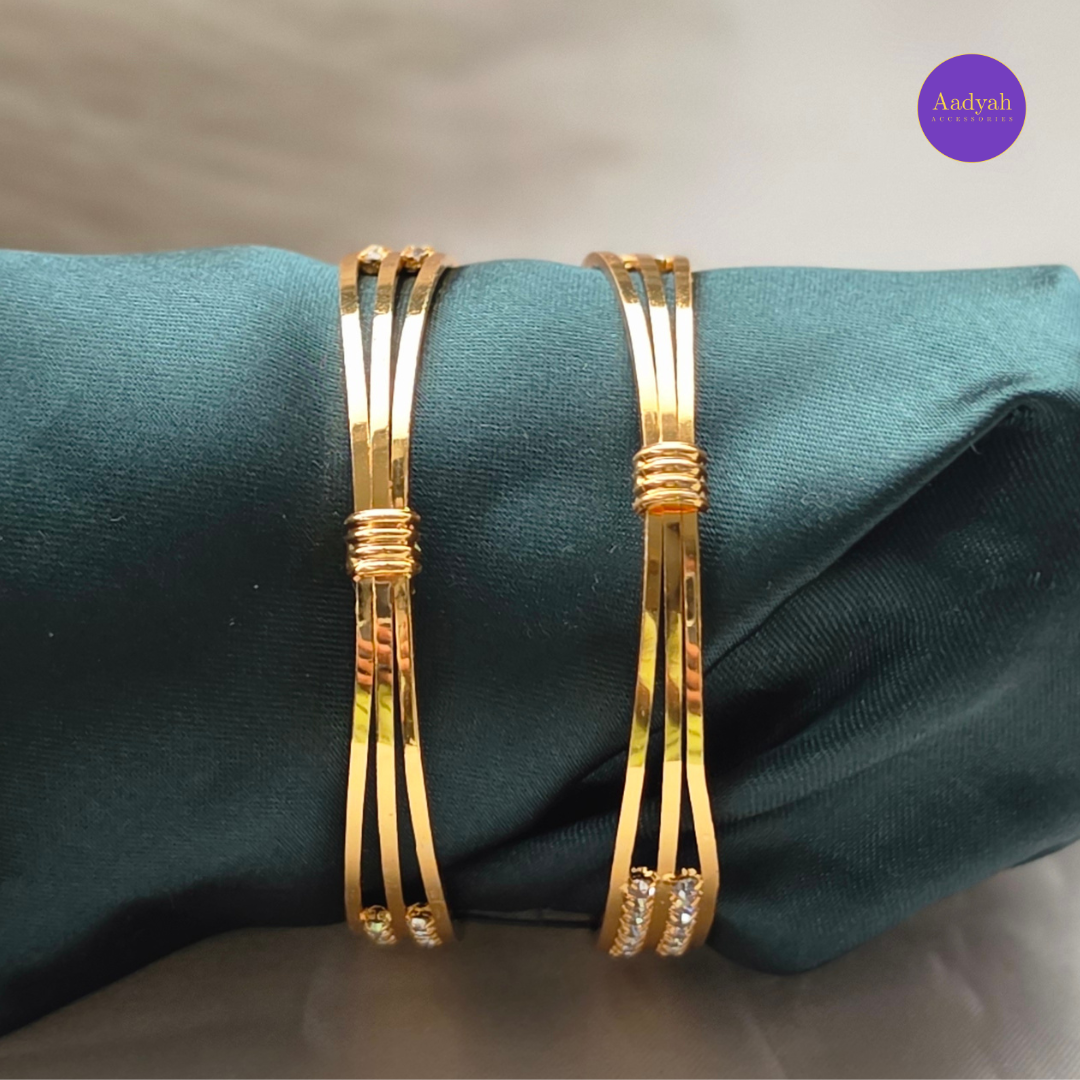 Stone Gold Look Baby Bangles - Set of 2
