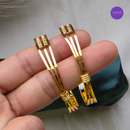 Stone Gold Look Baby Bangles - Set of 2