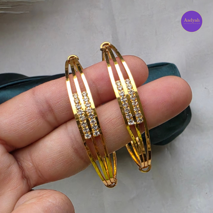 Stone Gold Look Baby Bangles - Set of 2