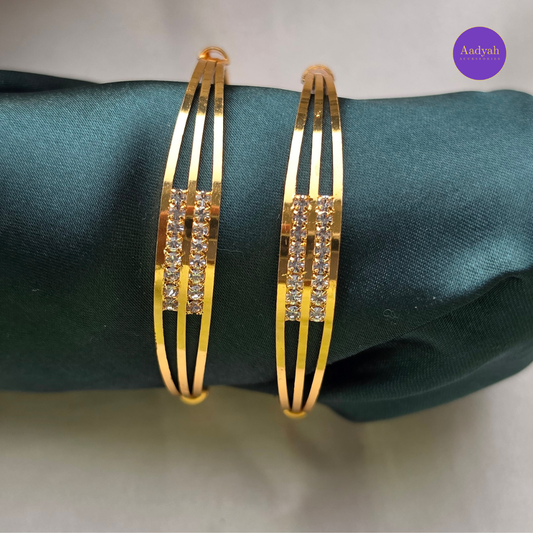Stone Gold Look Baby Bangles - Set of 2