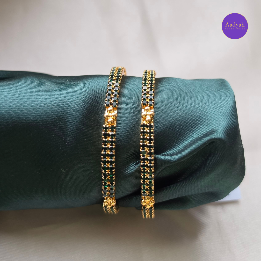 Stone Gold Look Baby Bangles - Set of 2