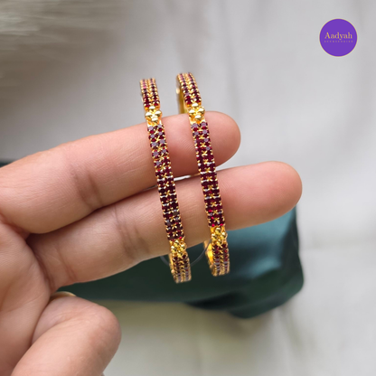Stone Gold Look Baby Bangles - Set of 2