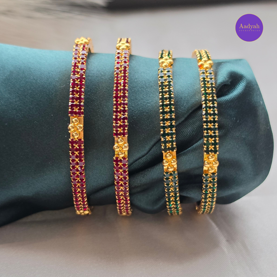 Stone Gold Look Baby Bangles - Set of 2