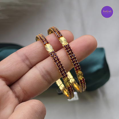 Stone Gold Look Baby Bangles - Set of 2