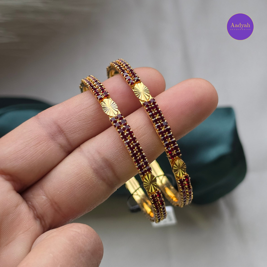 Stone Gold Look Baby Bangles - Set of 2