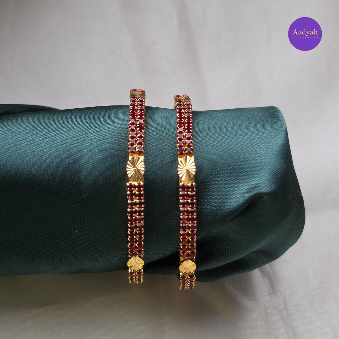Stone Gold Look Baby Bangles - Set of 2