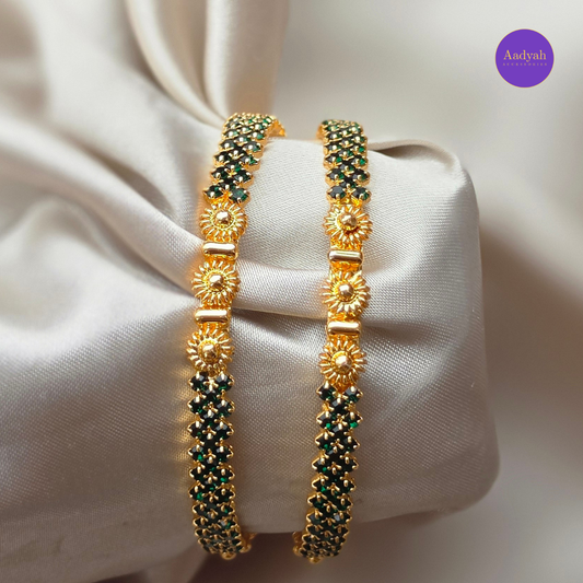 Stone Gold Look Baby Bangles - Set of 2