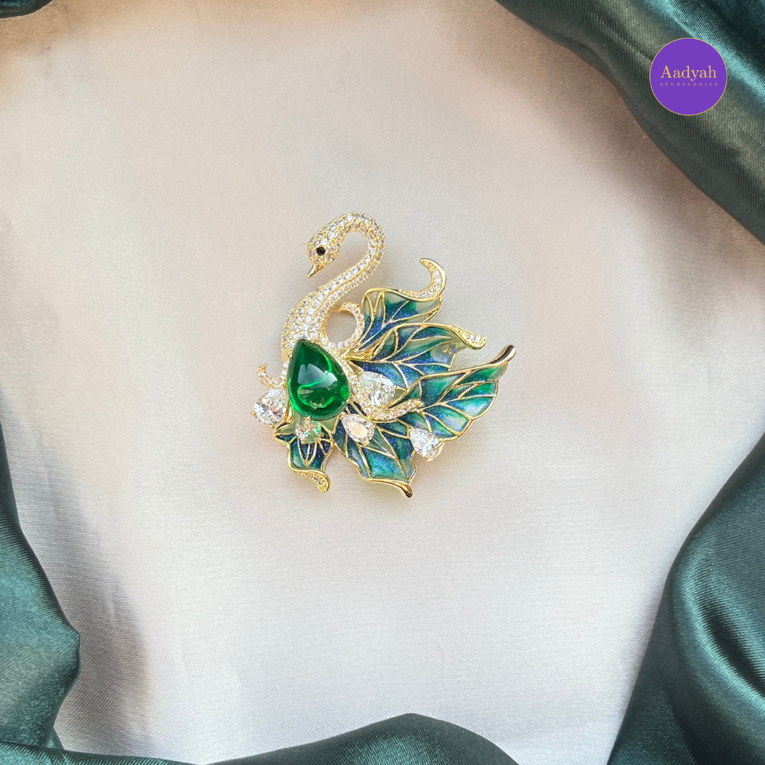 Swan Brooch - Multi Colour