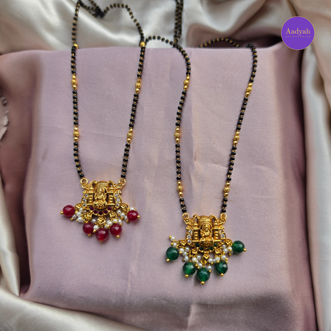 Temple Mangalsutra - Maroon & Green