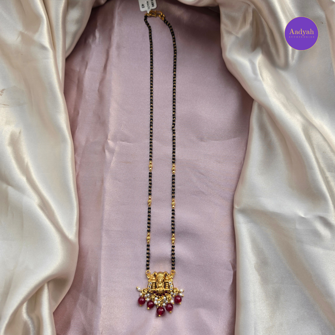 Temple Mangalsutra - Maroon & Green
