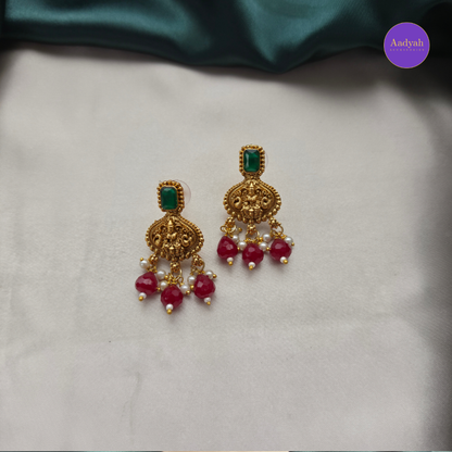 Temple Pearl Necklace Set - Ruby & Mint