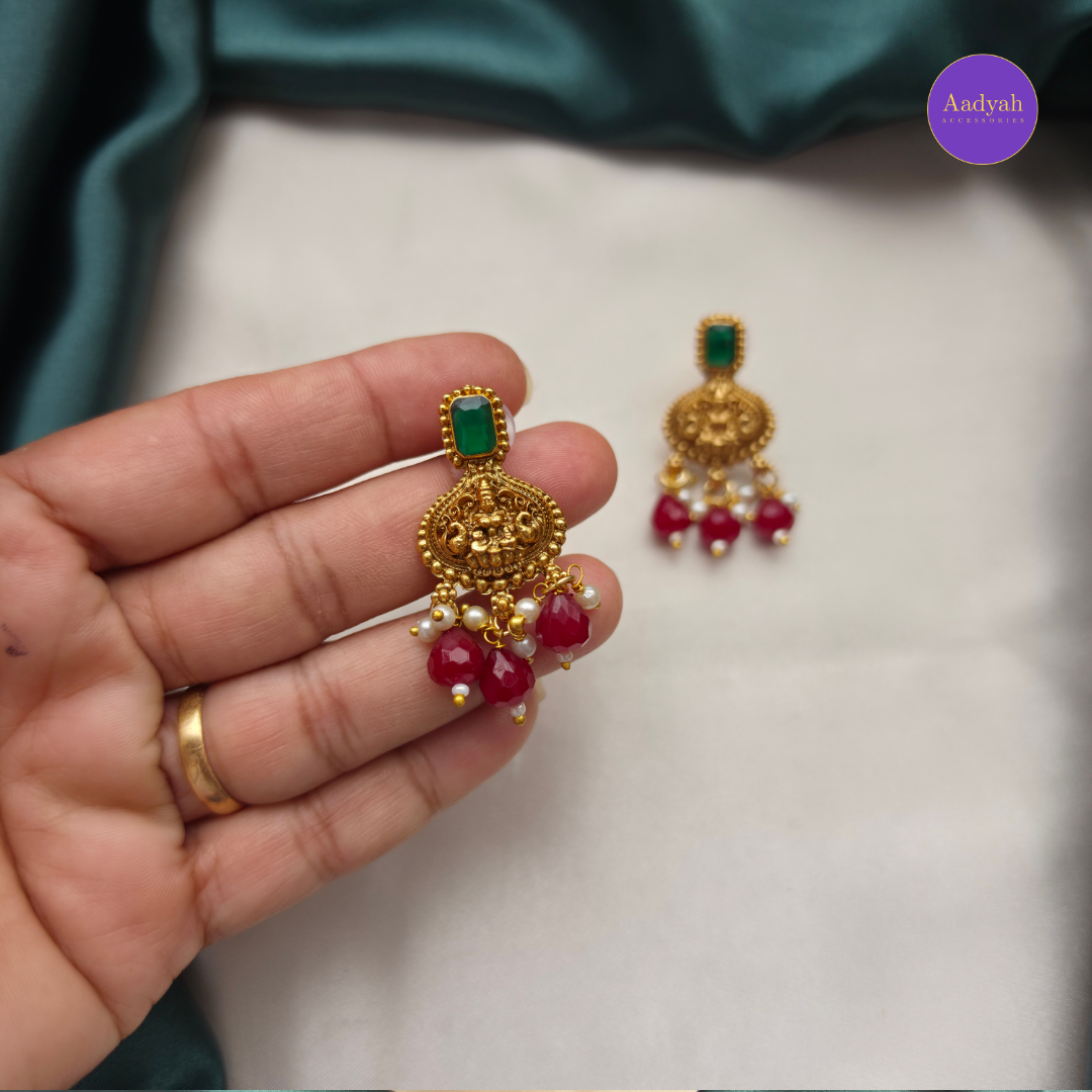 Temple Pearl Necklace Set - Ruby & Mint
