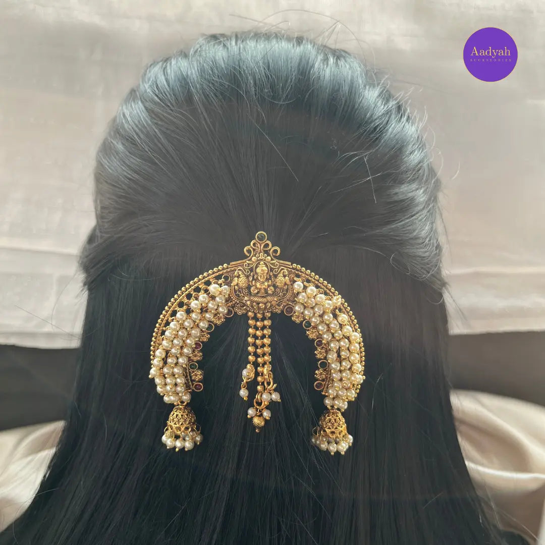 Temple U Hair Pin - Gold with Pearl