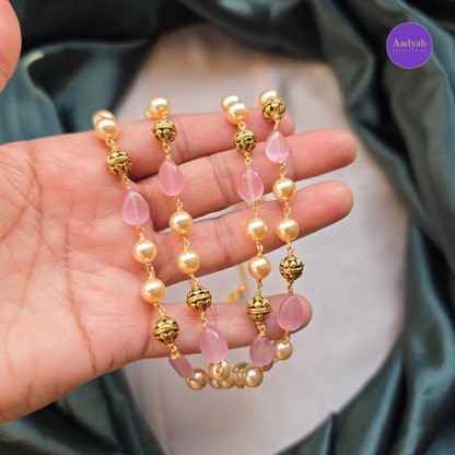 Two Layered Beaded Chain - Pink
