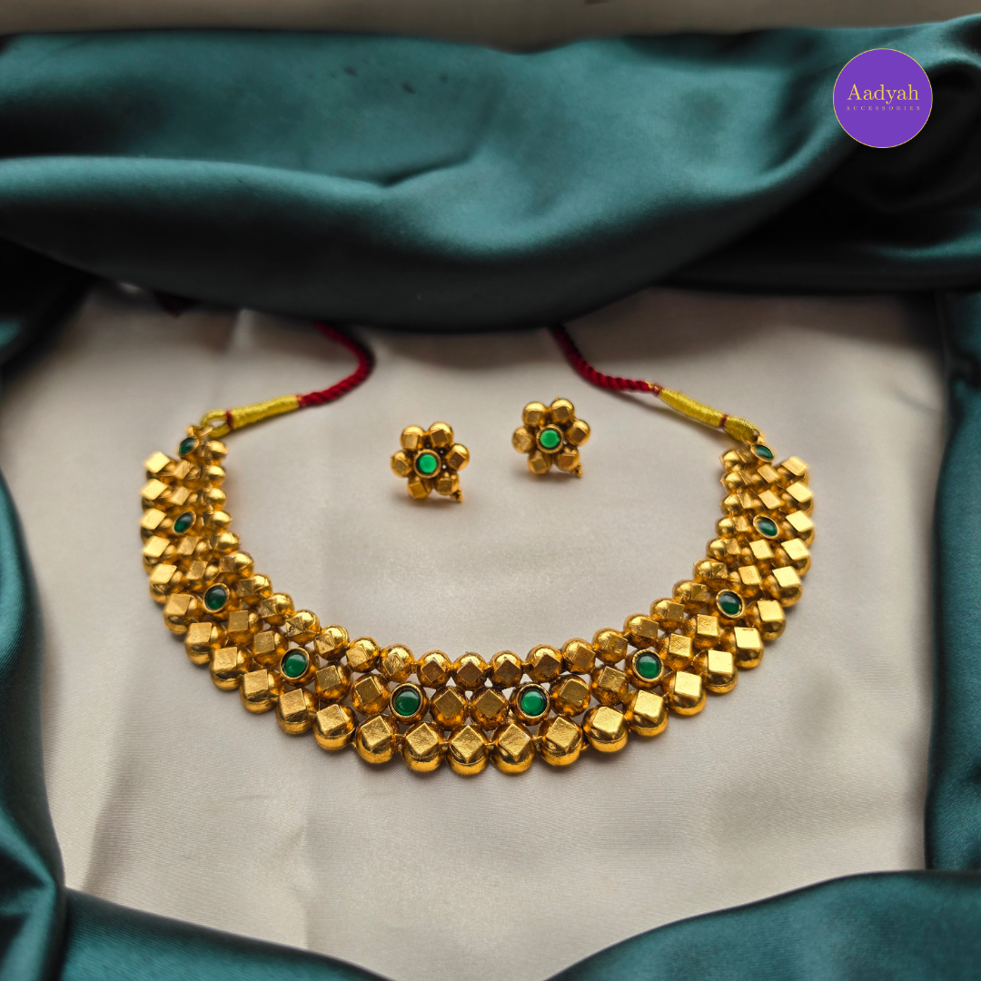 Vintage Green Necklace Set - Matt