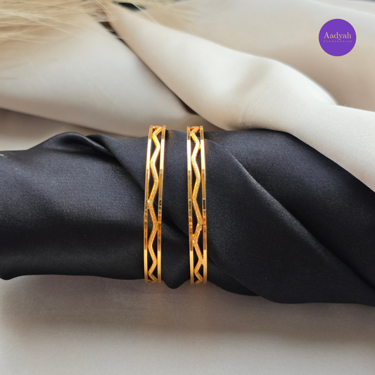 Wavey Designer Baby Bangle - Set Of 2