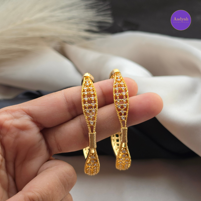 White Stone Designer Baby Bangle - Set of 2