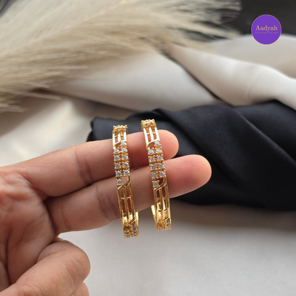 White Stone Designer Baby Bangle - Set of 2