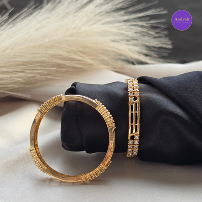 White Stone Designer Baby Bangle - Set of 2