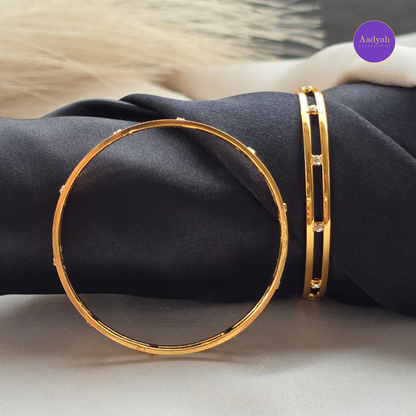 White Stone Designer Baby Bangle - Set of 2