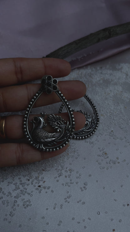 Peacock Oval Earrings