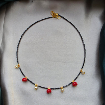 Single Layer Black Diamond Pumpkin Mangalsutra