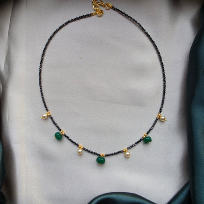 Single Layer Black Diamond Pumpkin Mangalsutra