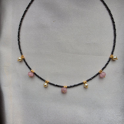 Single Layer Black Diamond Pumpkin Mangalsutra