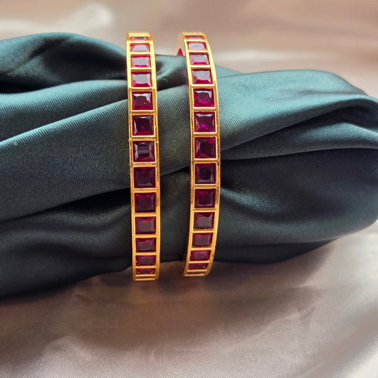 AD Stone Bangles - Set Of 2
