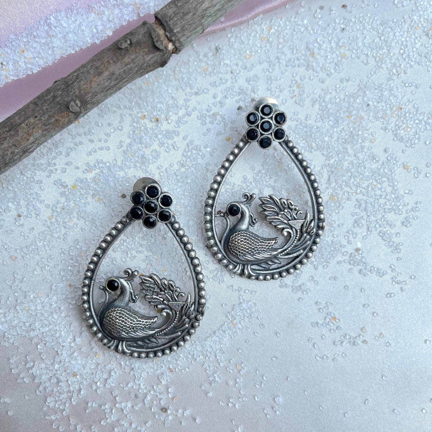 Peacock Oval Earrings