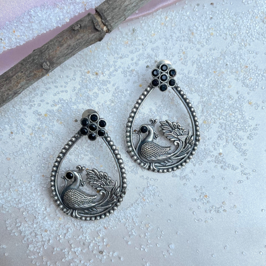 Peacock Oval Earrings