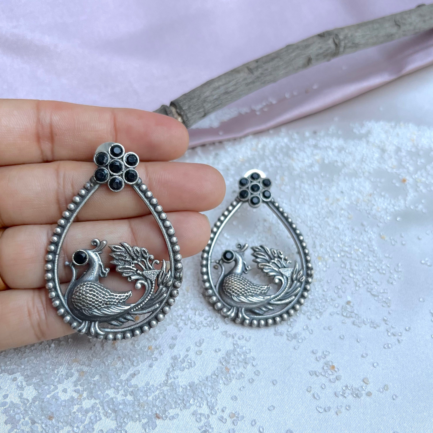 Peacock Oval Earrings